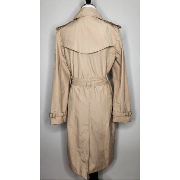 Norma Kamali Urbane Khaki Tan Double Breasted Belted Trench Coat Size M - Picture 5 of 9